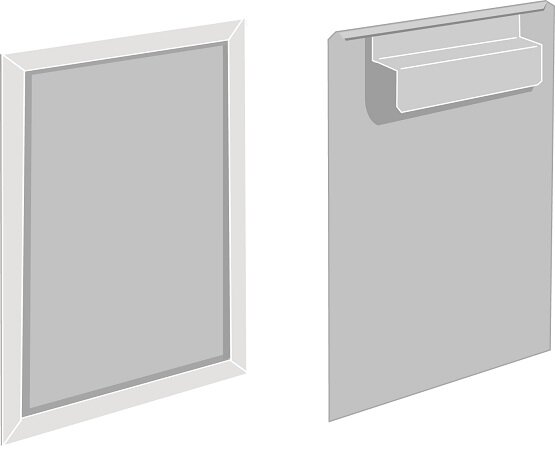 Halter A4 Laminat 305 x 217 mm, Anstecklasche 20 mm, CC Wagen